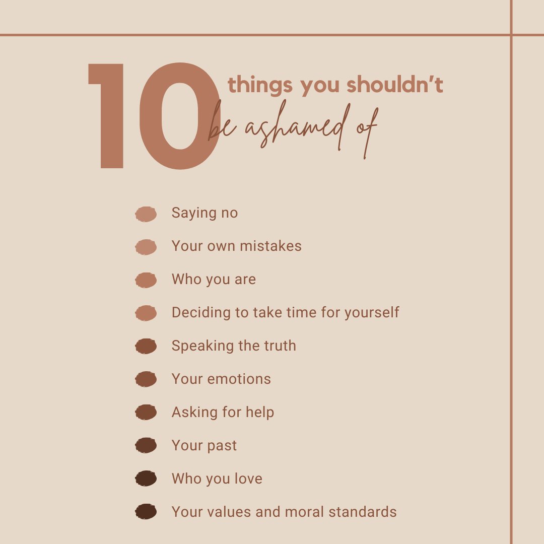 There's so much in life we shouldn't be ashamed of, and here are just a few. What else do you think should be added to this list? #kidssupportingkids