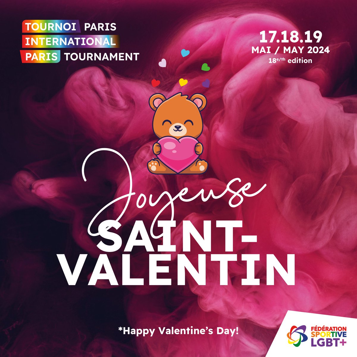 Joyeuse saint valentin à tous nos athlètes.
Happy valentine's day to all our athletes

@FS_LGBT 
#sport #tournoi #tournanement #ValentinesDay #inclusion #Respect #tolerance