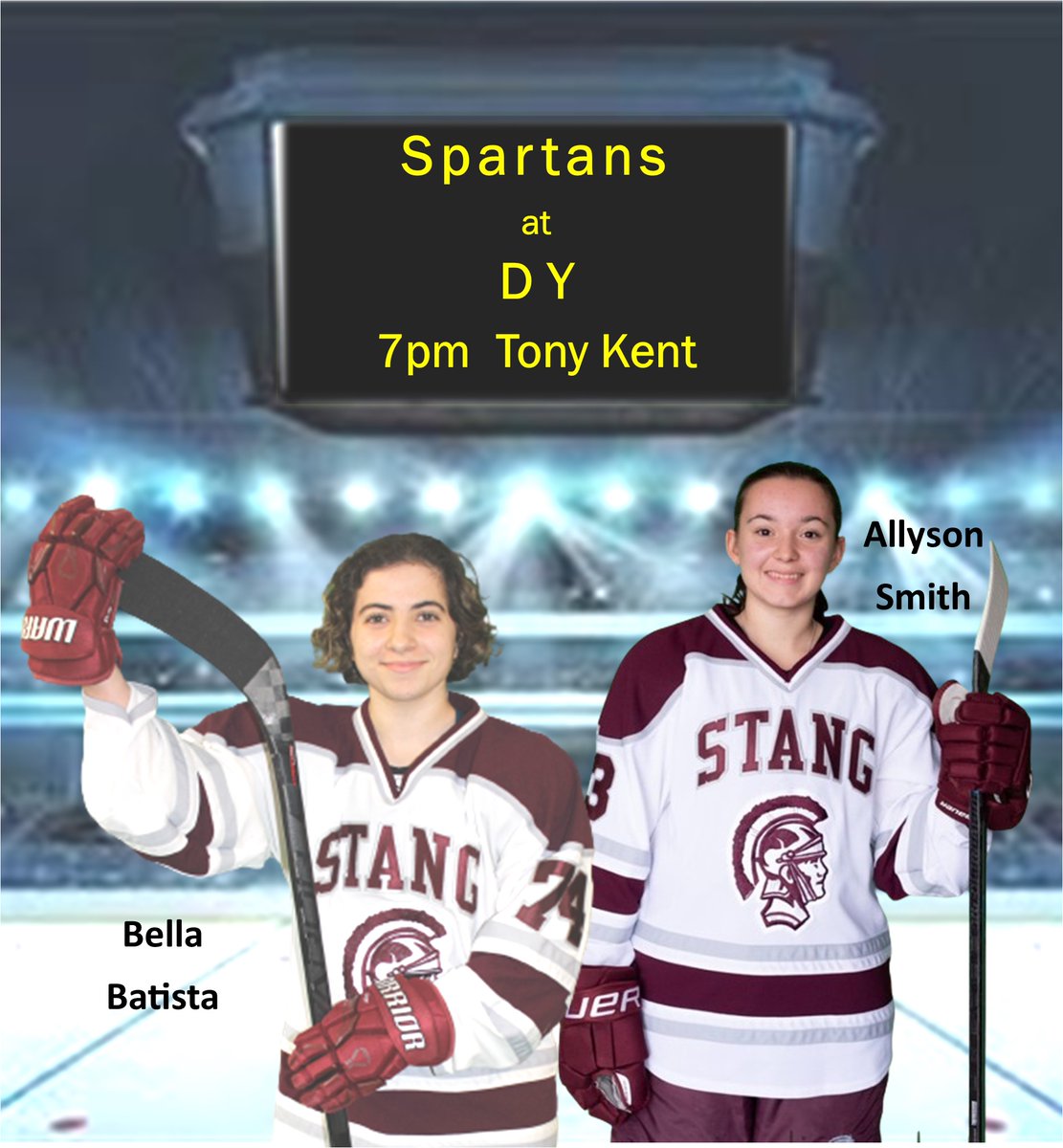Girls travel to take on DY today.
Puck drop is 7pm at Tony Kent Arena. #GoSpartans #weculture @SC_Varsity @In_The_Slot @GlobeSchools @HNNowSports @MHL_Scoreboard @MassHSHockey @HNIBonline @BishopStangAD