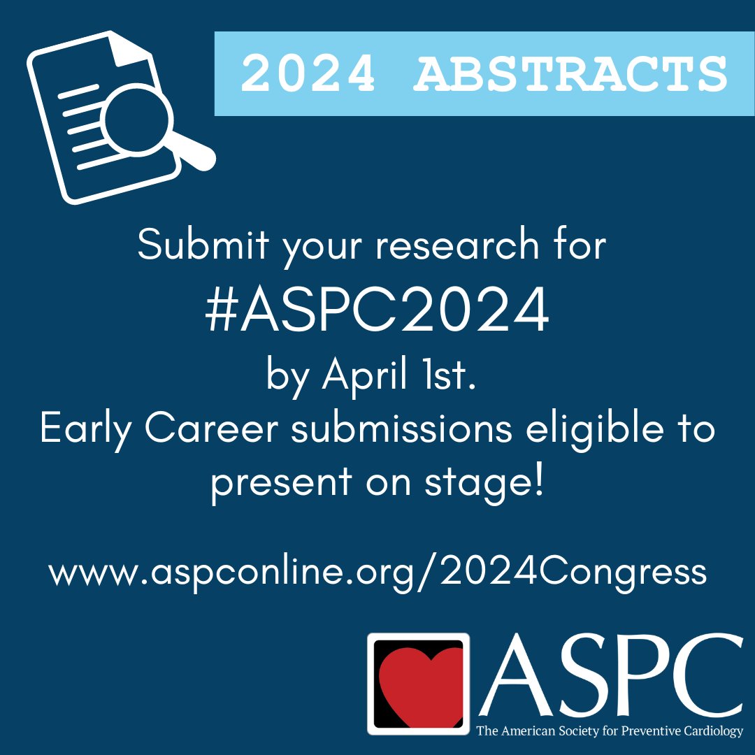 We are excited to review your abstract submissions for #ASPC2024! New to the Congress this year, we are planning oral poster presentations in addition to the Early Career Main Stage presentations! Submit today: apsconline.org/2024congress/ @drmarthagulati @drmichaelshapir @dramitkhera