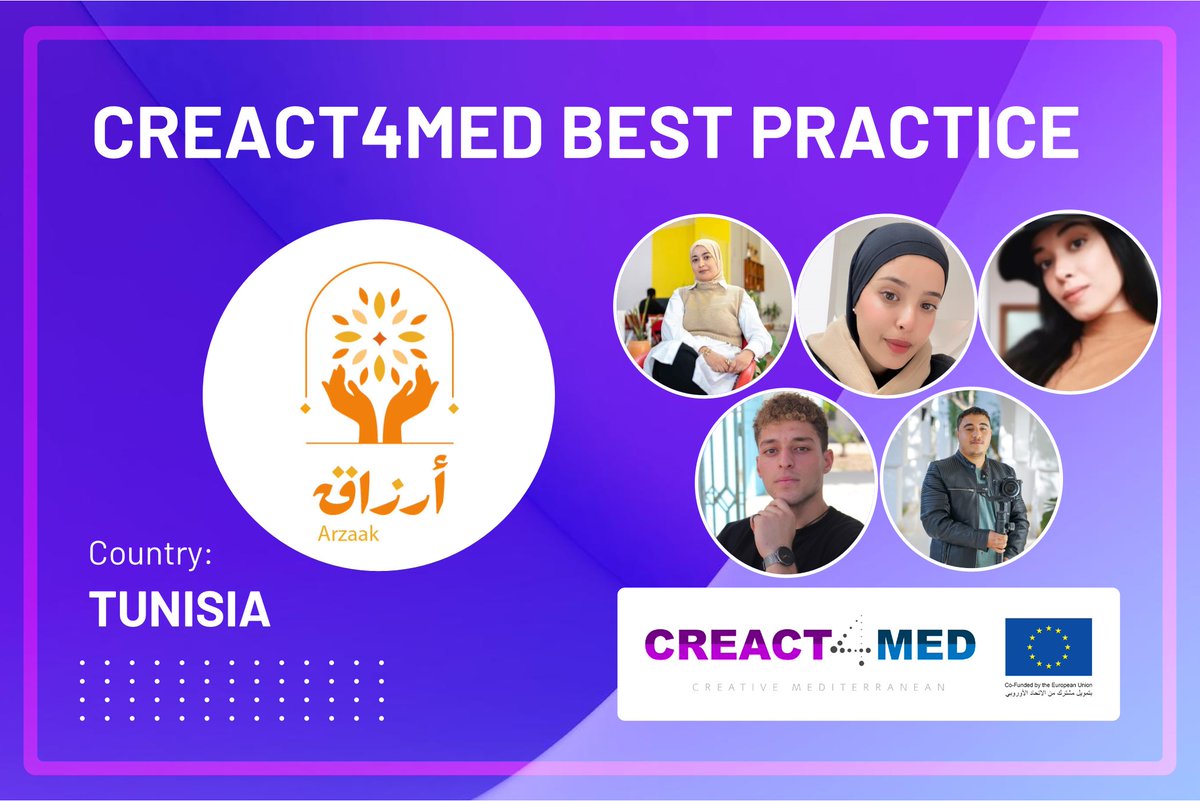 creact4med's tweet photo. #CREACT4MED #BestPractices from Egypt🇪🇬, Lebanon 🇱🇧and Tunisia🇹🇳!
🔹@creativeindMENA
🔹@studiomadane
🔹Hoopoo by Leena Ramadan
🔹Arzaak, a #training platform in Tunisia
Read their stories on our website! https://t.co/TVzUN6jM0F