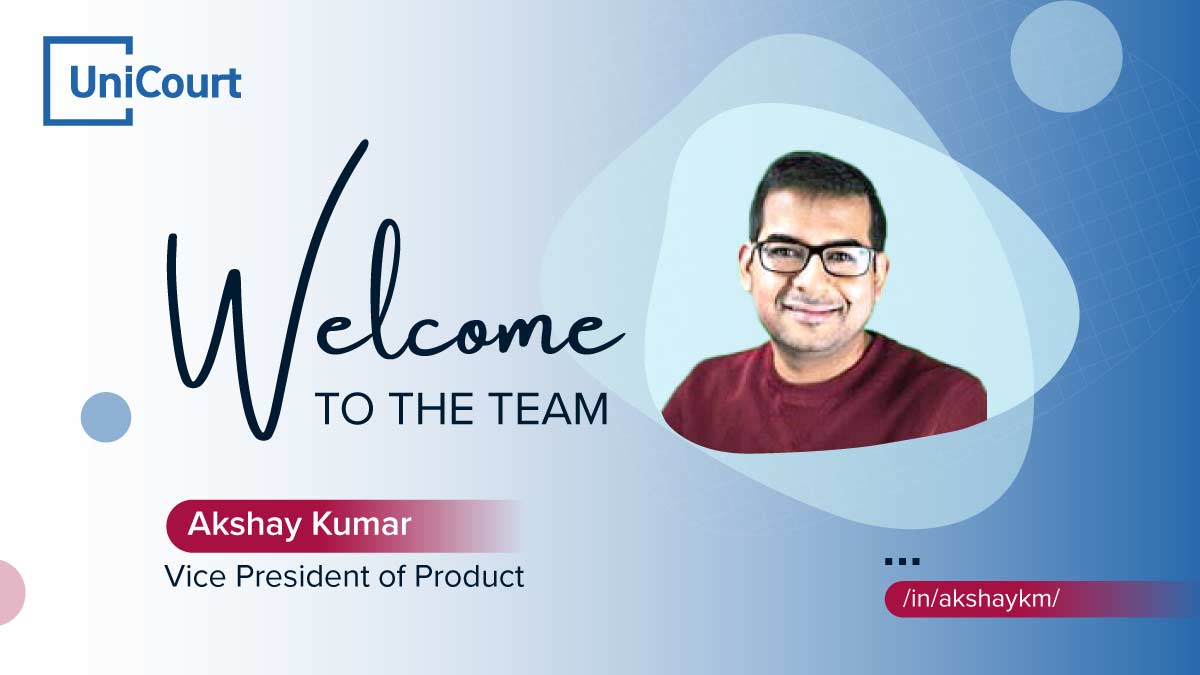 Welcome, Akshay Kumar, our new Vice President of Product! Akshay Kumar is a seasoned technology leader with over 12 years of experience in product management for #B2B tech companies. As VP of Product at @UniCourtInc, he will lead the efforts to enrich the features and expand our…