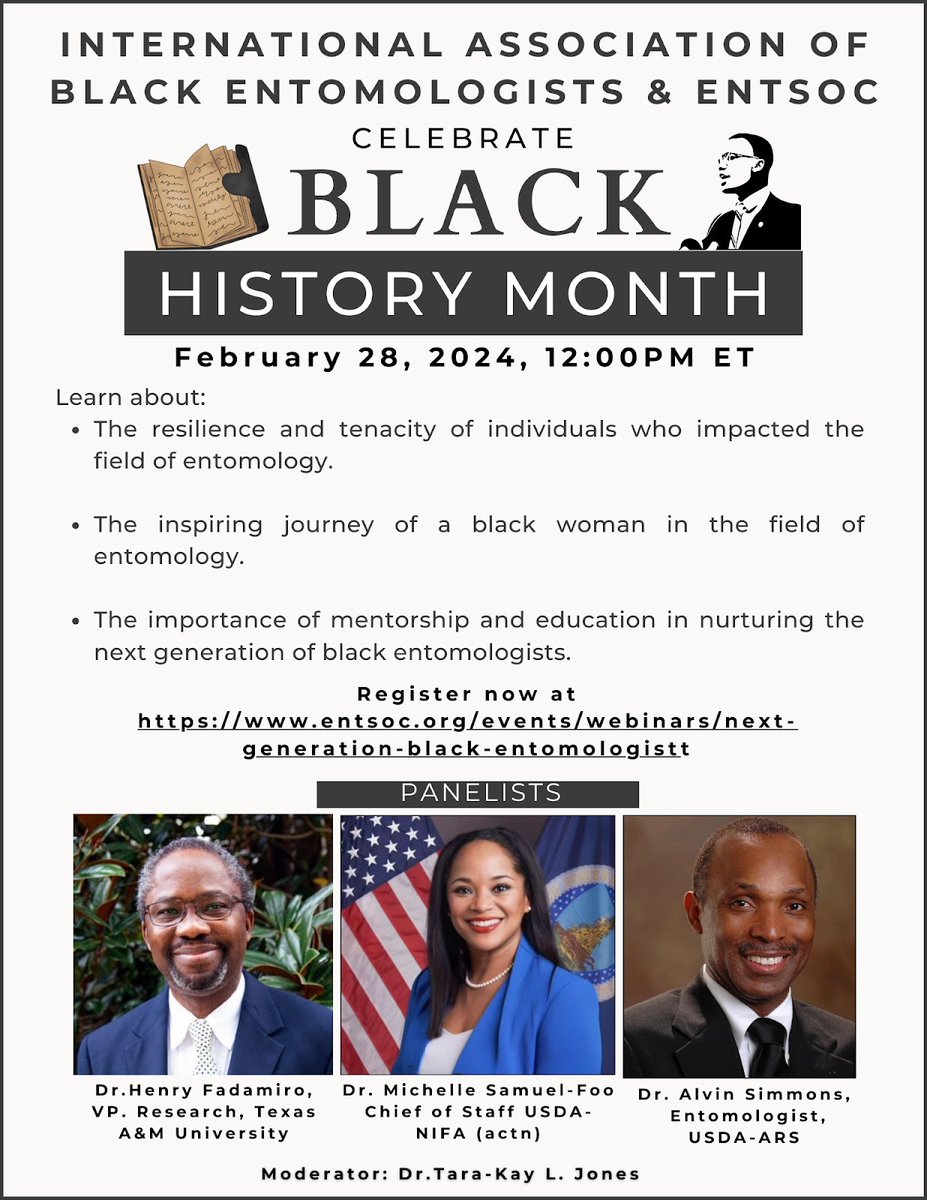 Please don't miss out on an opportunity to hear and learn about initiatives and programs that aim to empower and support the next generation, ensuring a more inclusive and diverse future for entomology.