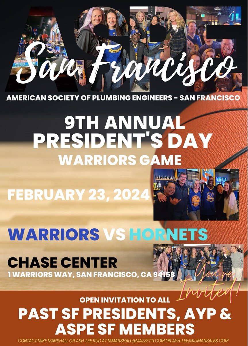 This year’s President’s Day event has sold out! Thanks to everyone who signed up, we can’t wait to see you all there!

#plumbingdesign, #aspesf