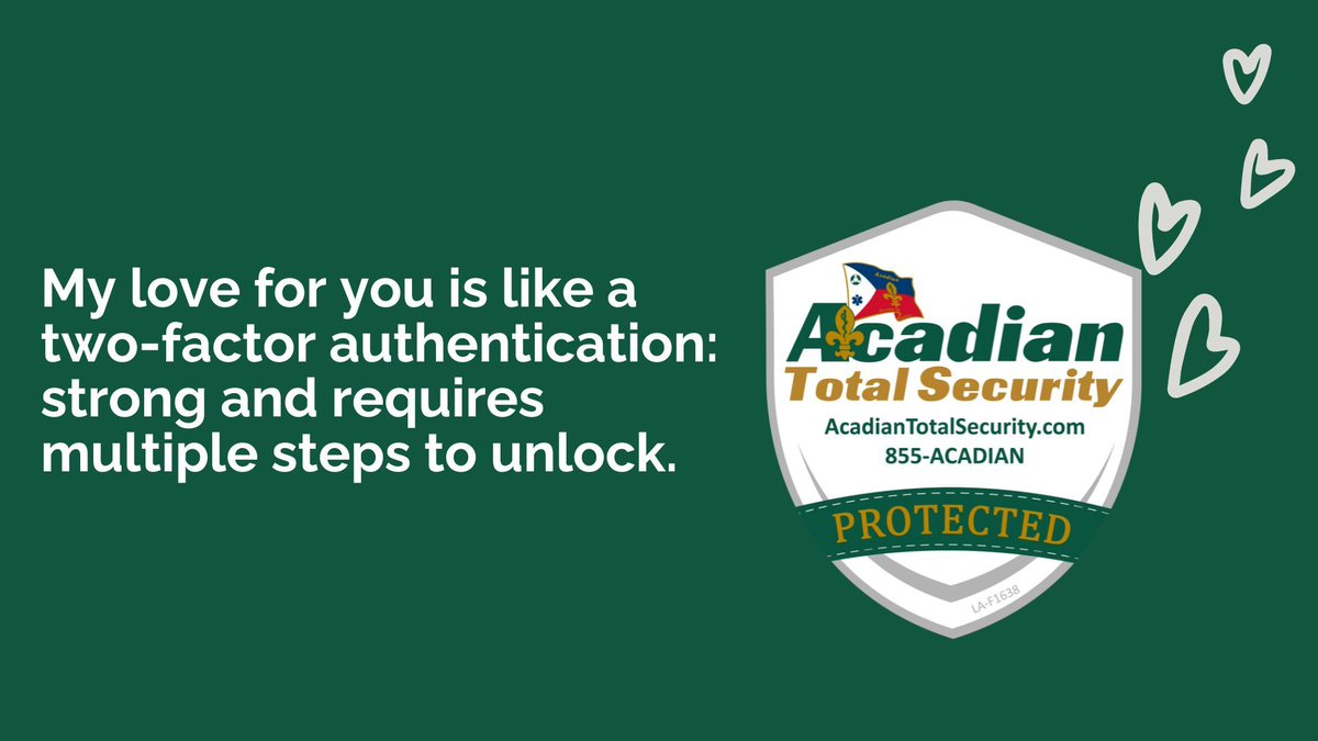 acadiansecurity's tweet photo. Happy Valentine's Day from Acadian Total Security! https://t.co/iYlfG2Hw1z