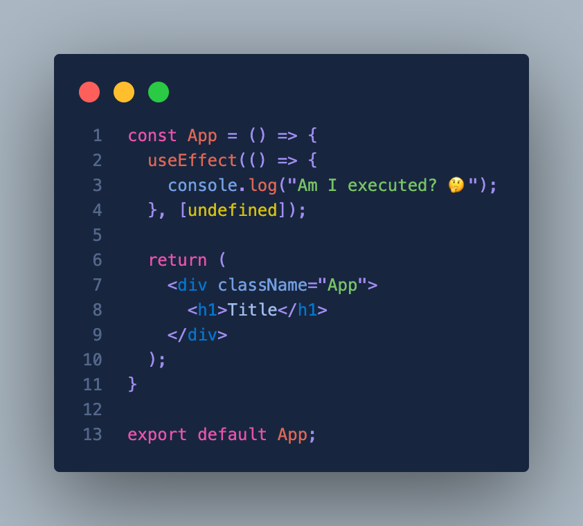 roxanamuntian's tweet image. How many times do you think a useEffect with undefined dependency is executed? 🤔

#reactjs #womanintech