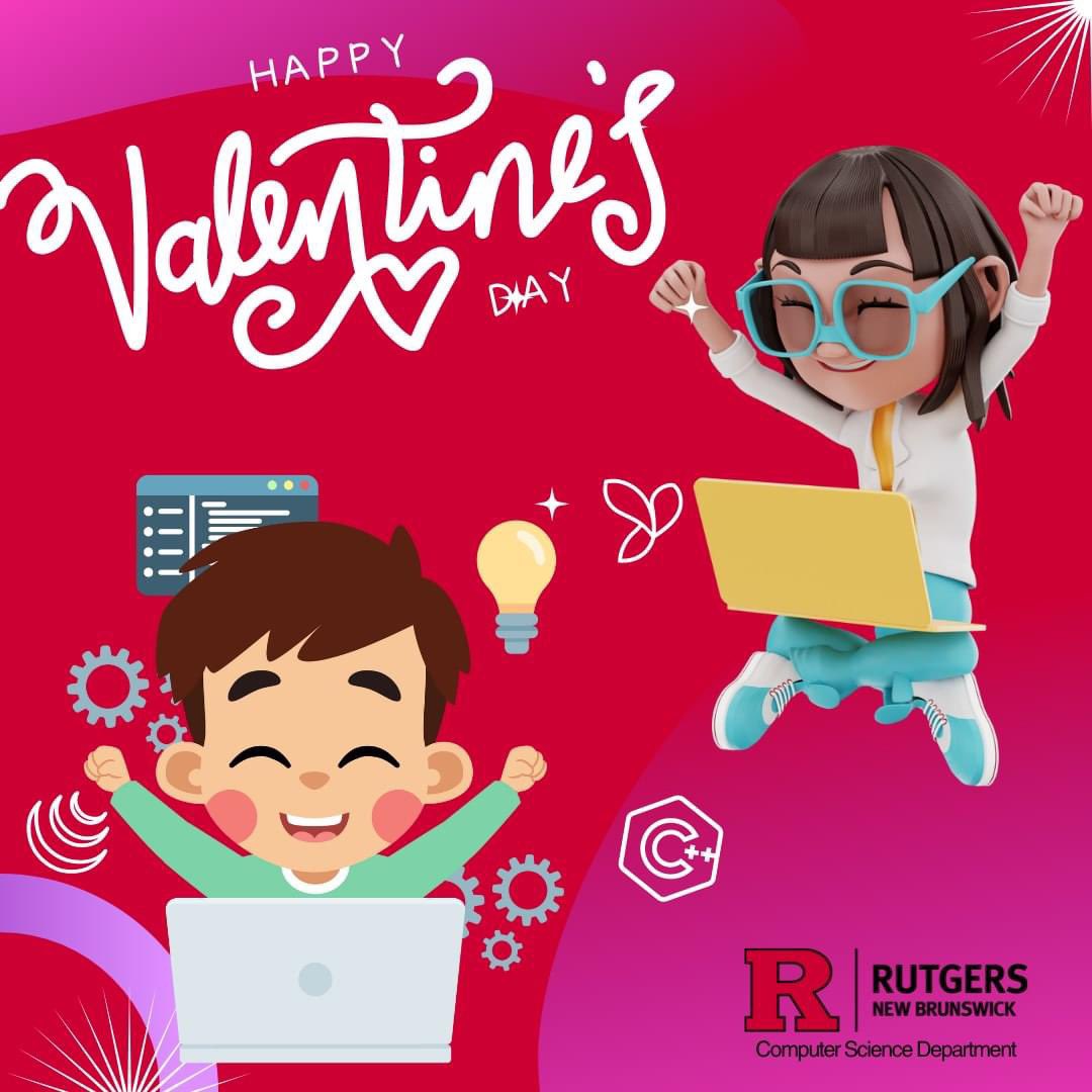 Love is like coding - it's all about the perfect algorithm! 🤖❤️ From our faculty and staff, Happy Valentine's Day! #rutgerscomputerscience #Rutgers #pun