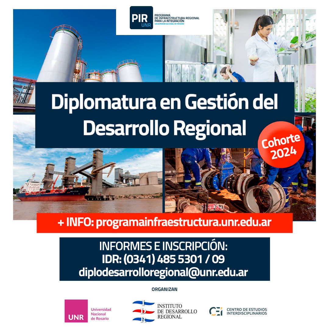 Desde el <a href="/IDR_Ros/">Instituto de Desarrollo Regional de Rosario</a> promovemos acciones que apuestan al desarrollo económico productivo de la región, llevando a cabo programas de capacitación para agentes gestores del sector público y privado.
Esta Diplomatura que llevamos a cabo desde la <a href="/UNRoficial/">UNR</a> y el CEI, es muestra de ello