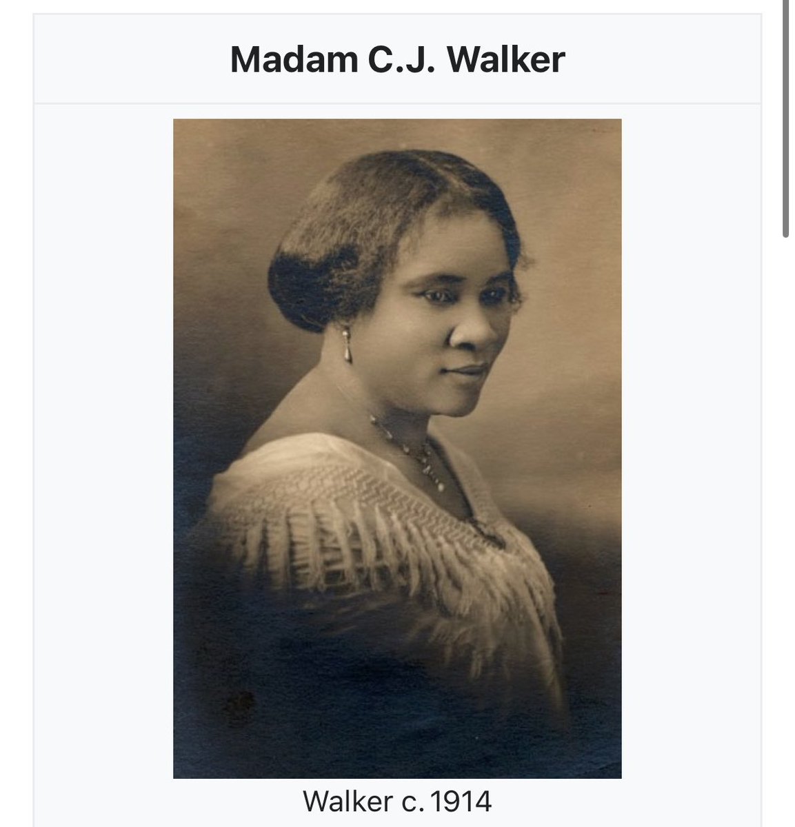 #womenwednesday #bhm as a little girl I would I always choose Madam CJ Walker for any school play or project. I love her story, I love her initiative. Hair is so important to how I feel about myself. I appreciate all of her inventions and input!