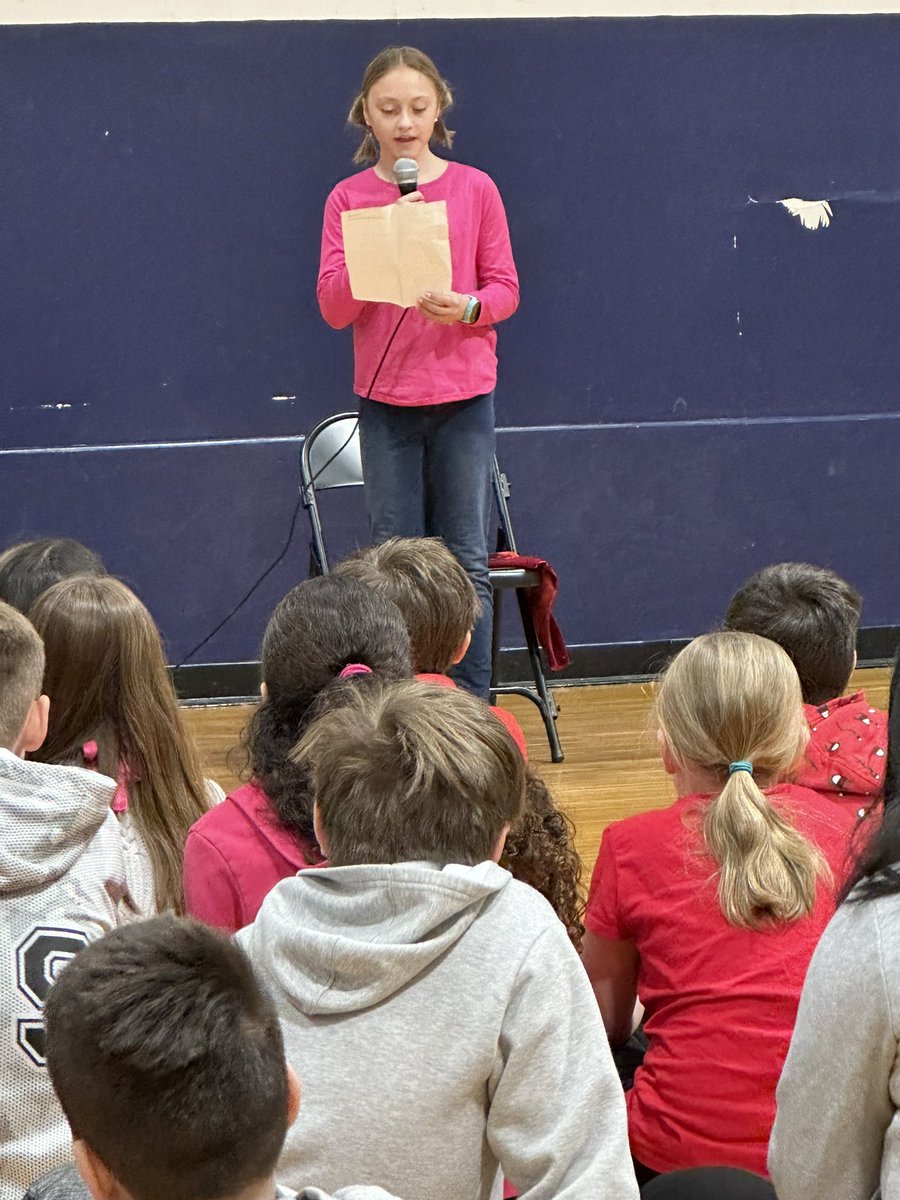 Kudos to our student speakers in our 5th grade assembly today!