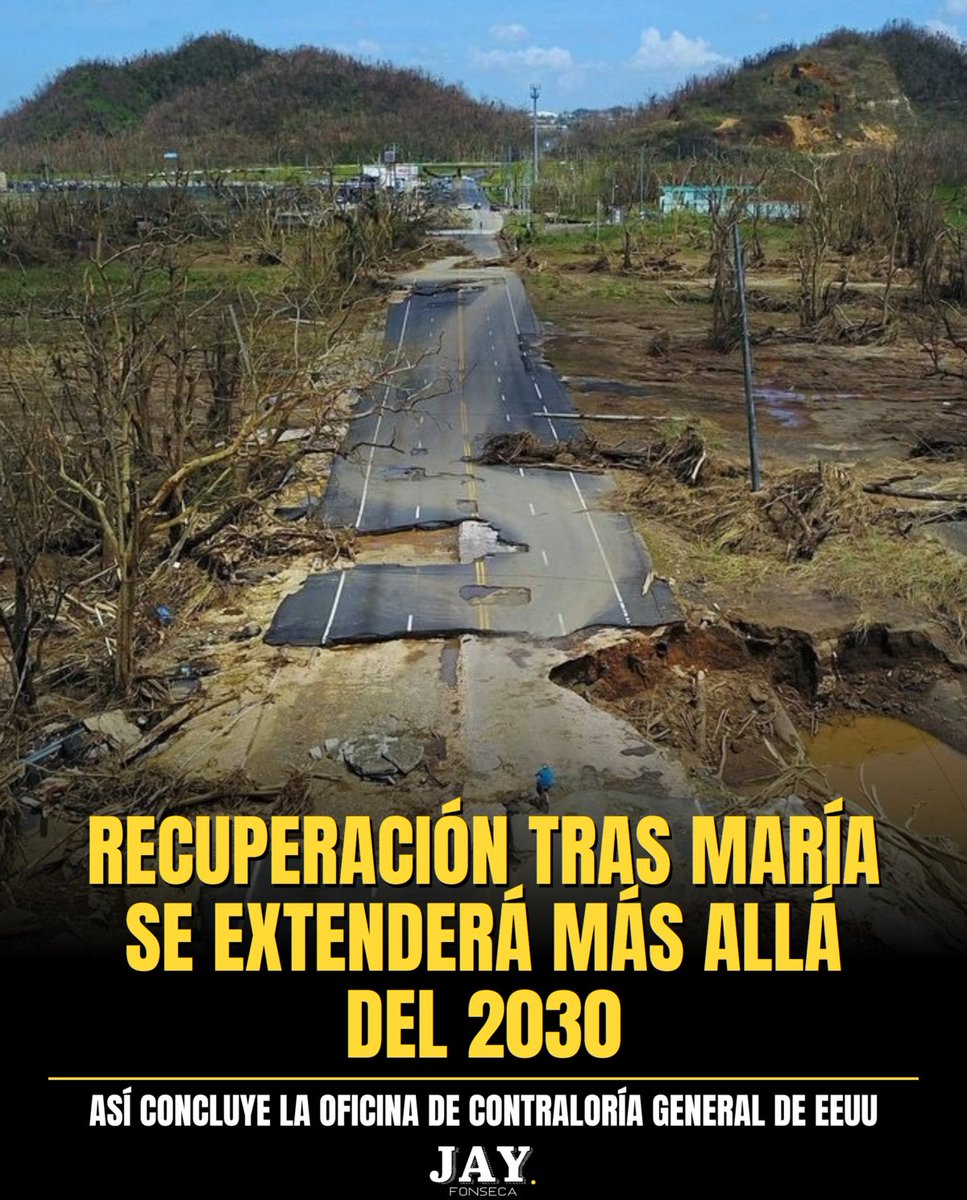 jayfonsecapr's tweet photo. 🚨 El informe de la Oficina de Contraloría General (GAO) revela que los trabajos de recuperación tras el huracán María y los terremotos se extenderán hasta más allá del 2030.  

🇺🇸 Según el informe, la Agencia Federal para el Manejo de Emergencias (FEMA) otorgó $23.4 mil millones para la recuperación, pero solo se han gastado $1.8 mil millones hasta ahora. Además, se necesitará la autorización de FEMA para acceder y gastar los $11.3 mil millones restantes. 😱  

🇵🇷Pero eso no es todo, Puerto Rico enfrenta desafíos adicionales en la construcción de obras permanentes.  

😔Los subreceptores de subvenciones han identificado mayores costos de proyectos, lo que pone en riesgo la finalización del trabajo en sus instalaciones. Por ejemplo, la Autoridad de Acueductos y Alcantarillados de Puerto Rico informó que los costos de un proyecto de planta de tratamiento de agua excedieron su estimación original en un 42%.  

💸 Aunque FEMA y Puerto Rico han tomado medidas para impulsar la construcción, los aumentos de costos pueden reducir el presupuesto establecido para completar proyectos posteriores.  

📱 Quieres leer el informe completo baja mi App Jay Fonseca: https://t.co/l5A7vqUyK4 

 #RecuperaciónPR #FEMA #HuracánMaría #TerremotosPR