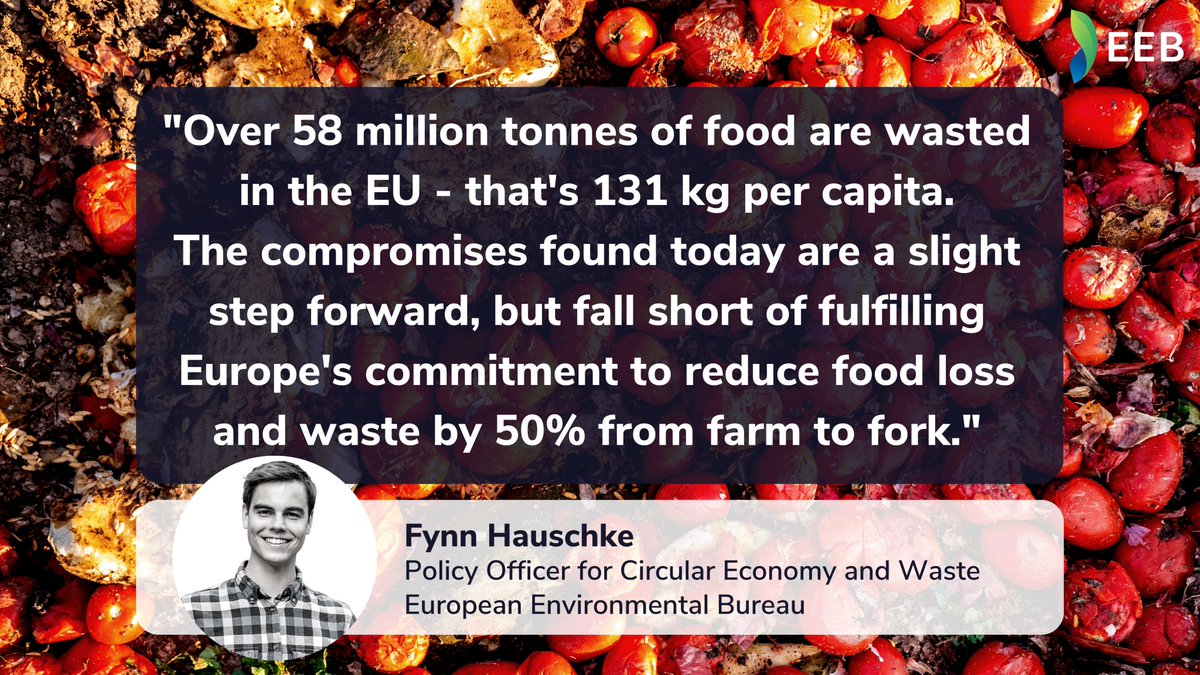 💔Heartbreak on food waste!
<a href="/EP_Environment/">ENVI Committee Press</a> agreed on:
🌶️40% reduction target for consumption
🌶️20% reduction target for processing
❌ No target for the production stage

Far from the Valentine's gift the EU deserves: a binding target to halve food waste from farm to fork by 2030