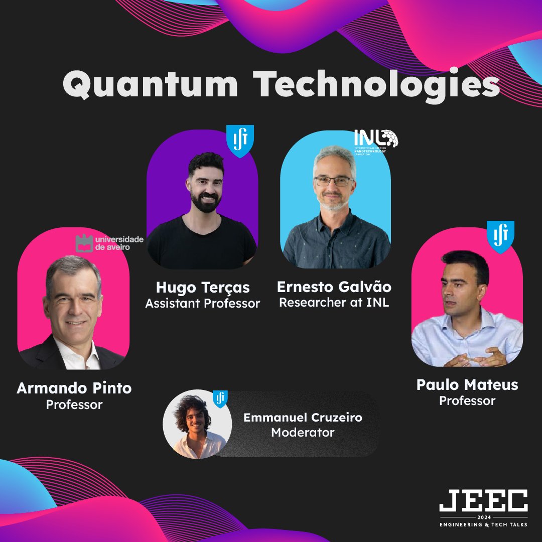 jeecist's tweet photo. 🌐 Join us for a quantum leap into the future with the Quantum Technologies Panel at JEEC! 🚀 Meet our distinguished speakers and moderator.

#JEEC24 #QuantumTechnologies #InnovationInTech #JEEC #TechEvent #TechTalks #Engineering https://t.co/Cj6Updic6q