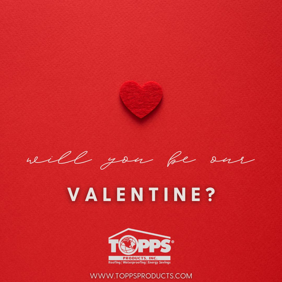 Happy Valentine's Day!

Will you be our Valentine?

If you're not in love with your roof, we can help!

#Topps #roofing #sealant #waterproof #waterproofing #commercialroofing #commercialroofingproducts #rooflife #buildingowner #facilitymanager #CoolRoof