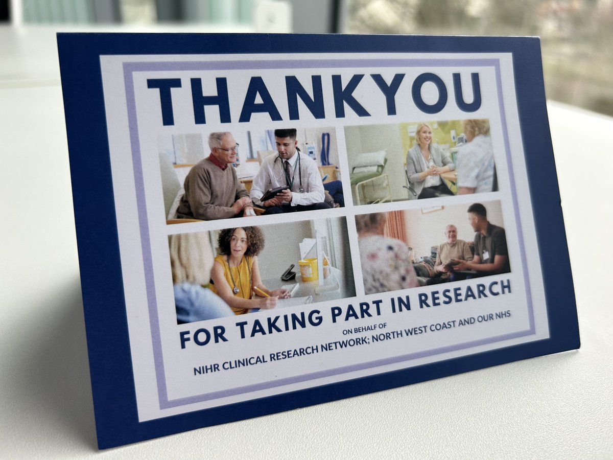 NIHR Research Delivery Network (@nihrrdn) on Twitter photo Are you running an NIHR funded study? are you saying thankyou to participants? It's an important part of any research. If you would like to order thankyou cards like below👇please DM us and we will send a pack across to you <a href="/NWNHSResearch/">North West NHS Research Community</a> <a href="/Research_Future/">Research for the Future</a> <a href="/arc_nwc/">ARC North West Coast</a> @NIHRCRN_gman Are you running an NIHR funded study? are you saying thankyou to participants? It's an important part of any research. If you would like to order thankyou cards like below👇please DM us and we will send a pack across to you <a href="/NWNHSResearch/">North West NHS Research Community</a> <a href="/Research_Future/">Research for the Future</a> <a href="/arc_nwc/">ARC North West Coast</a> @NIHRCRN_gman