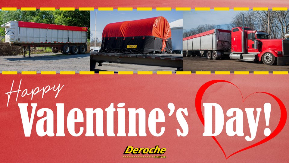 Is it too much to get your #trucker sweetheart a #red #tarp for #ValentinesDay? Nah.
 
Happy Valentine’s Day to all our customers from Deroche Canvas!
 
1-800-DEROCHE
derochecanvas.com

#Truckers #Trucking #AmericanMade #Waste #Construction #Hauling #Tough