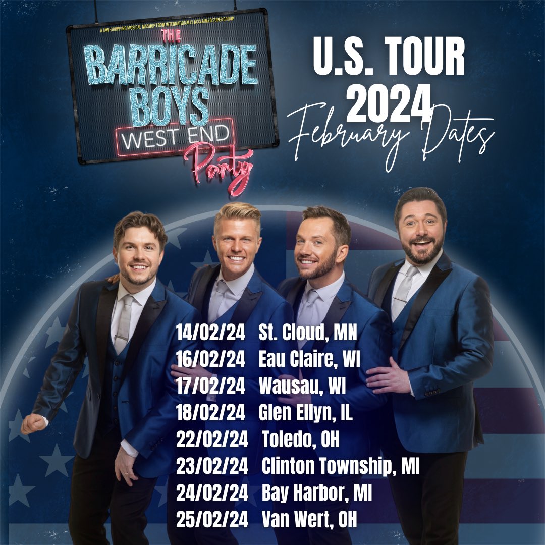 ✈️🇺🇸 We’re off on the first leg of our 2024 tour of the USA! Hope to see you there! 🙌🇺🇸 Tickets available on our website: barricadeboys.com/tour-dates/