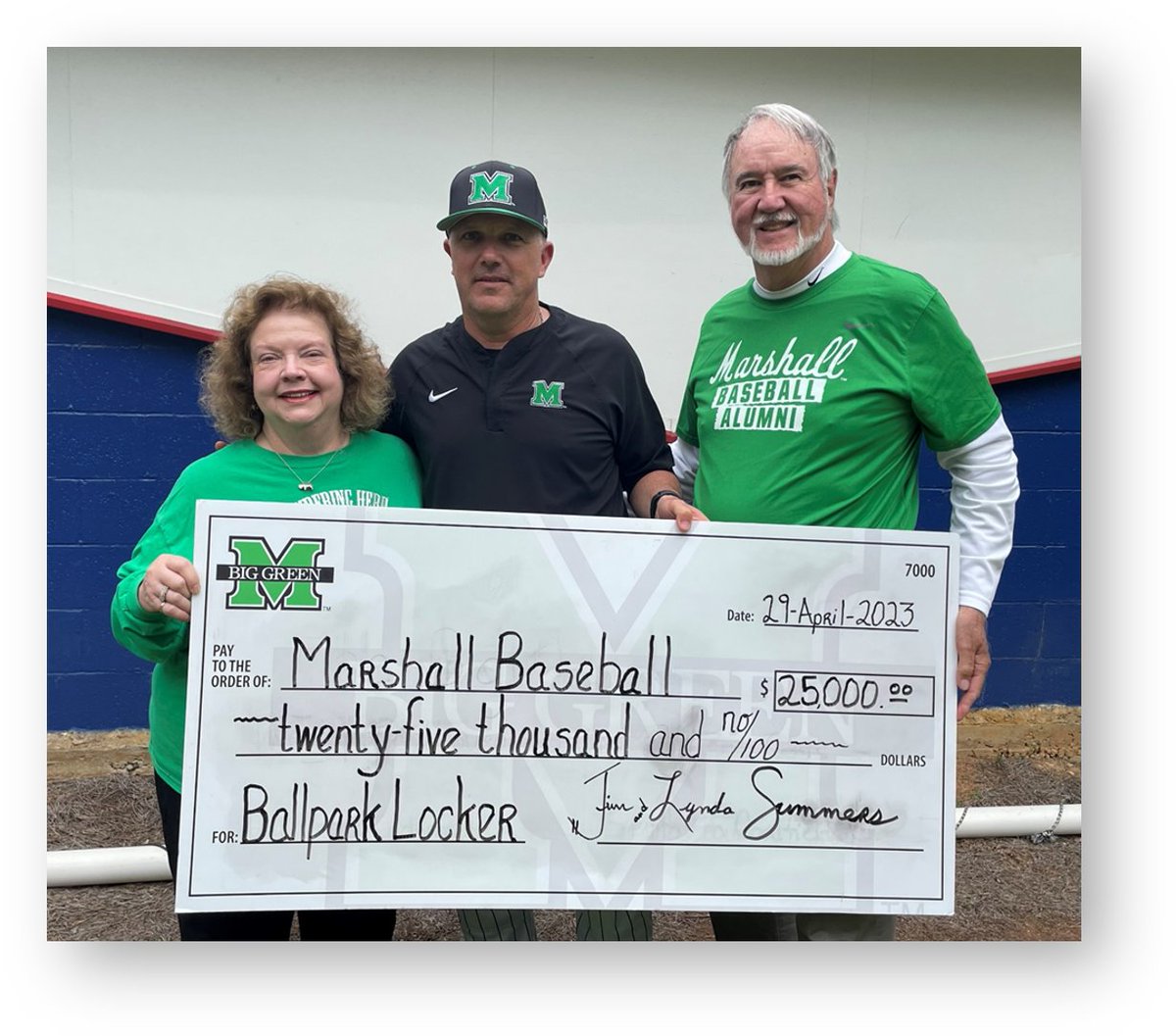 We're counting down the days to opening weekend….. ⚾️ So grateful for loyal Big Green members, Jim & Linda Summers, for making our stadium a reality!