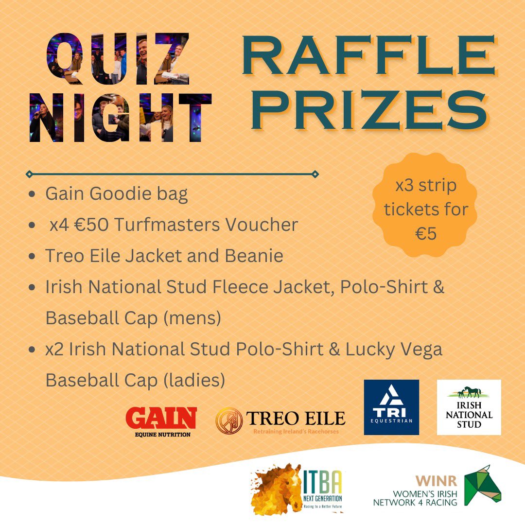 🤩To those joining us for tomorrow's Quiz Night - you are in for a BIG treat! 🎁Check out some of the amazing raffle prizes to be won, thanks to our generous supporters. 🐴 And the best part - all money raised from the raffle will be donated to Festina Lente