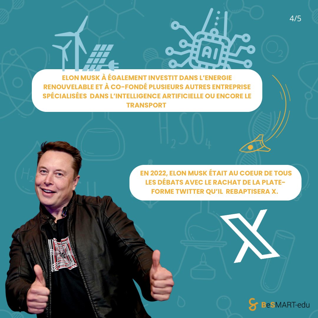 🚀 Découvrez l'inspirant Elon Musk, visionnaire extraordinaire et entrepreneur audacieux! 
🌐Fondateur de SpaceX et Tesla, il repousse les limites de l'innovation technologique.
#studygram #ElonMusk #Innovation #spaceX
