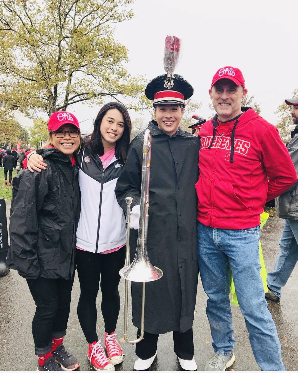 Family Photo from a #buckeye home game in 2019 #myvalentines #girlmom #myfamily #happyvaletinesday ❤️❤️❤️❤️.