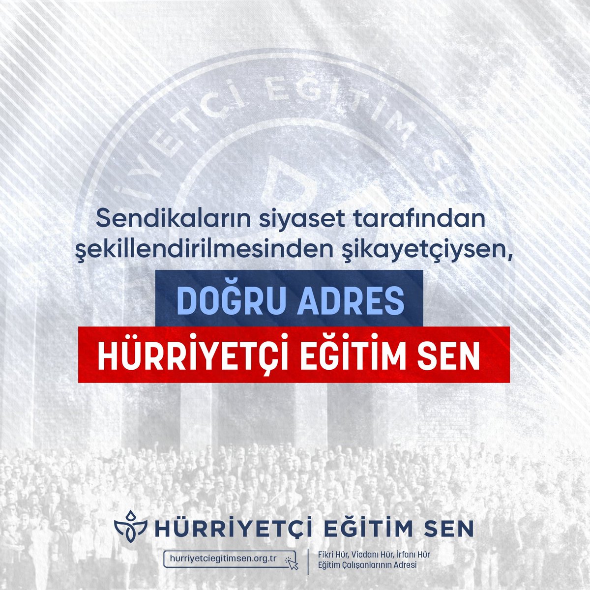 📌 Sendikaların siyaset tarafından şekillendirilmesinden şikayetçiysen 👇
Doğru Adres #HürriyetçiEğitimSen