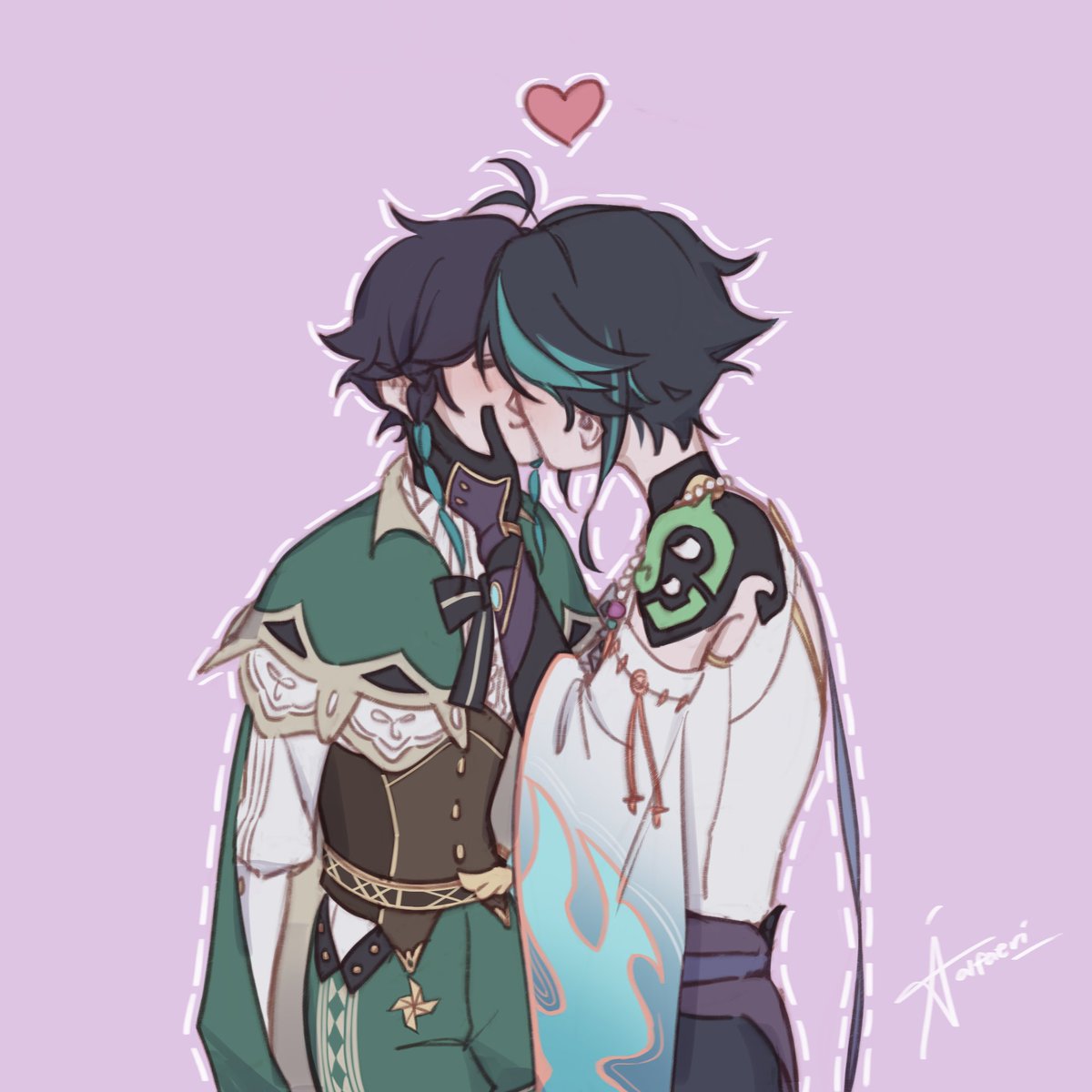 valentine's kiss 💞

#GenshinImpact #xiao #venti #xiaoven