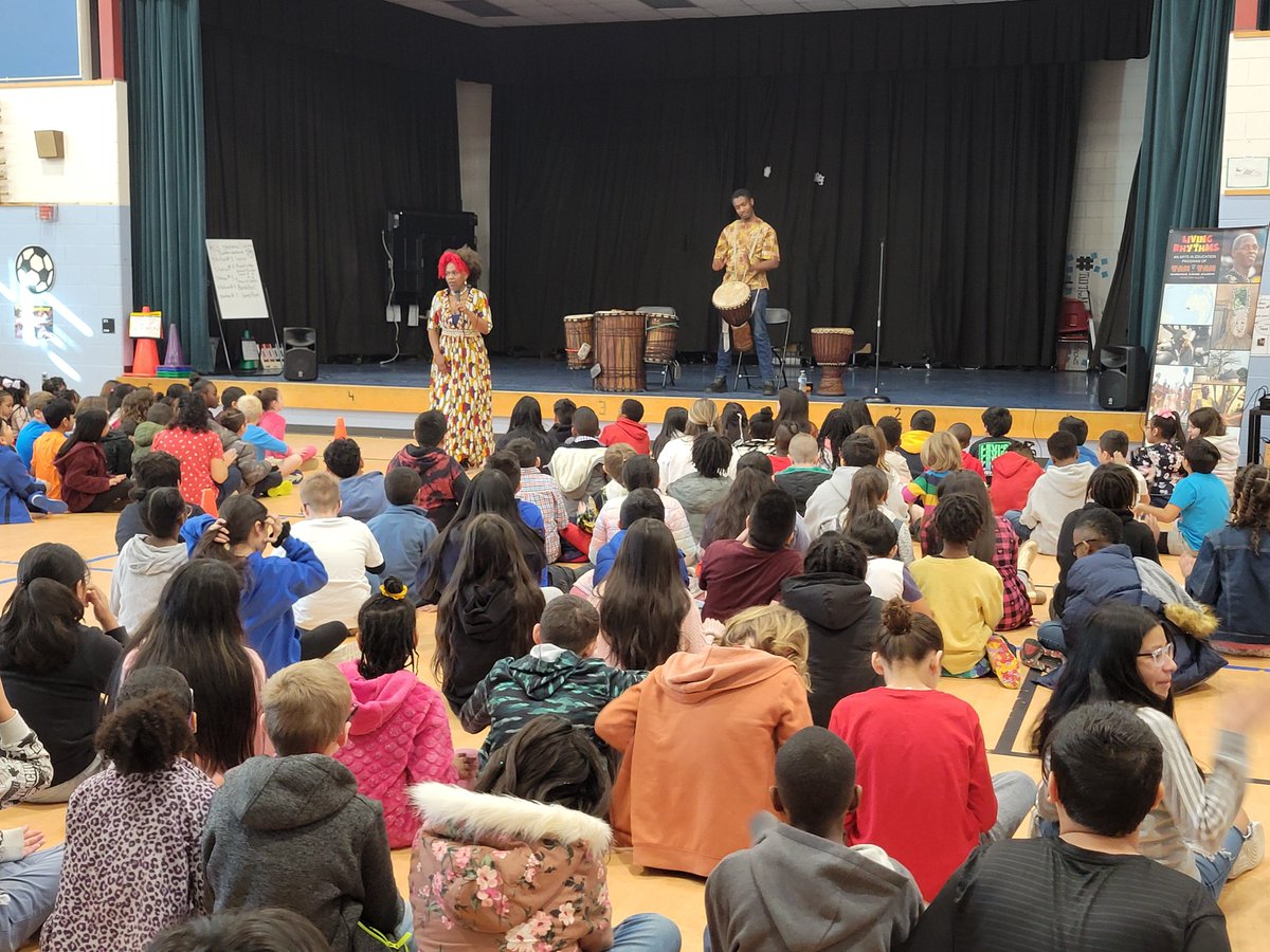 This Valentine's Day, our students were able to experience the arts, thanks to our PTA.  We loved hosting an African Drums performance at our school this morning and learned so much!  #dualschool #pta