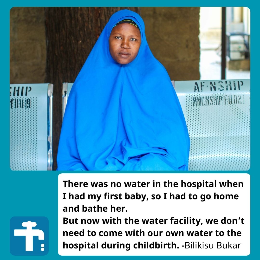 Every woman deserves to give birth in a health facility with clean water. Bilkisu in Borno State is one of the many people we are happy to have reached with clean water. She no longer has to include water as part of delivery kits when she gives birth at Gamboru Health Centre.
