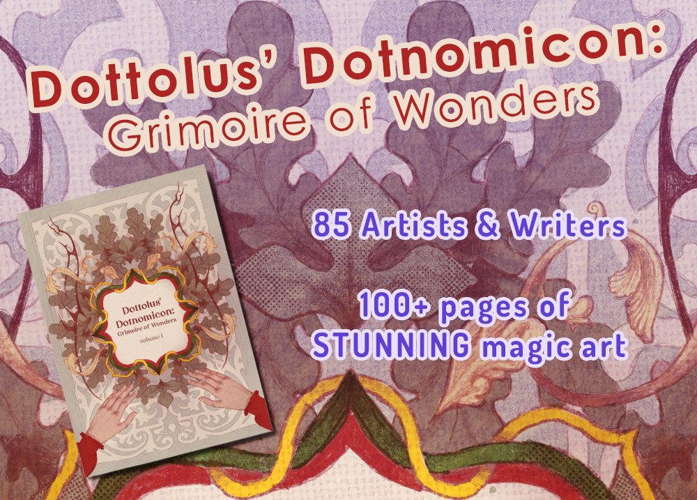 dotzines's tweet image. 🪄 The Dotnomicon is finally here! 🪄

Grab your magic wand because this zine is a digital magic book featuring 85 artists and writers 

Please RT and share some love around~
(it&apos;s Valentine&apos;s Day after all ;D)

dotzines.itch.io/dotnomicon-gri…

#dotnomicon #magicbook #zine