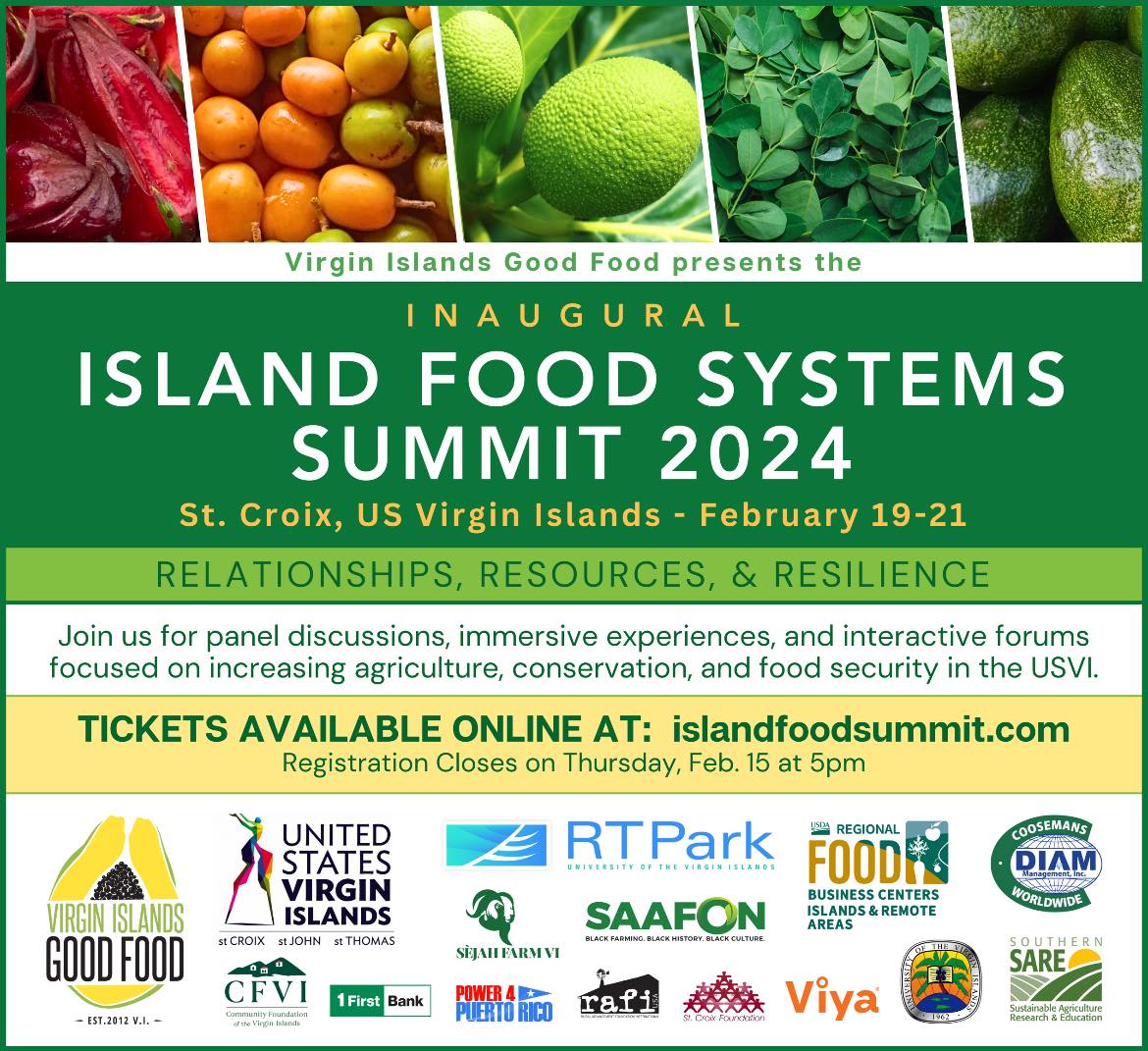 UVIRTP's tweet image. We&apos;re excited about participating in the inaugural Island Food Systems Summit (Feb 19-21) and the upcoming St. Croix Agriculture and Food Fair this weekend (Feb 17-19)! Please stop by and see us! #TechandTalk #AGFair24 #IFSS24
