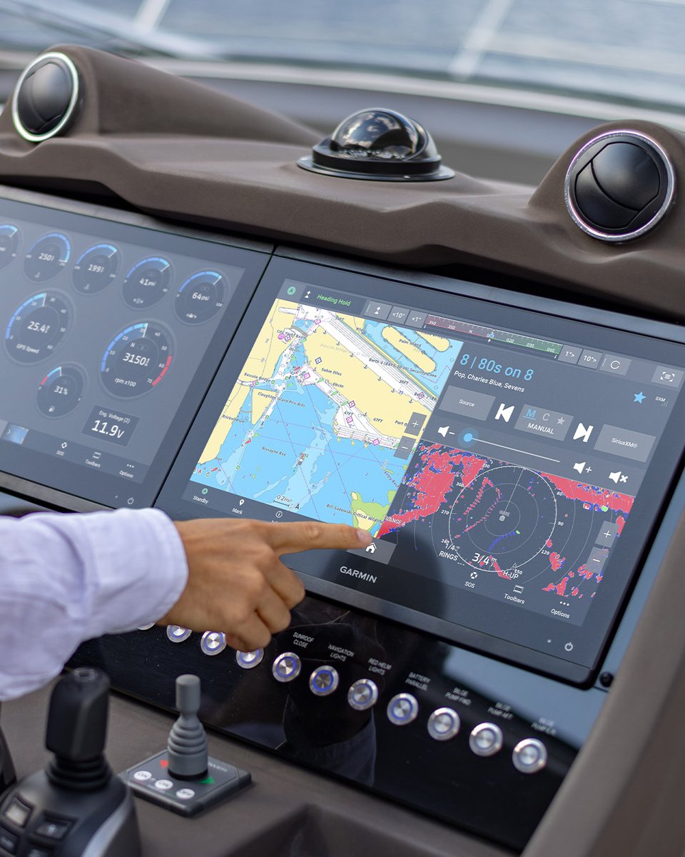 Garmin's tweet photo. Plot your paradise and find your escape with the new #GPSMAP 16x3 chartplotter — featuring the same advanced technology from our x3 series but now available with a 16” display. https://t.co/AtngMigULt https://t.co/9SM1HMPwXW