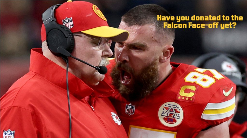 Travis Kelce has a question for you! 

There's still time to give to the Falcon Face-off! 

GIVE NOW ➡️fundraise.givesmart.com/vf/FalconFaceo…

#ItsFalconOn
