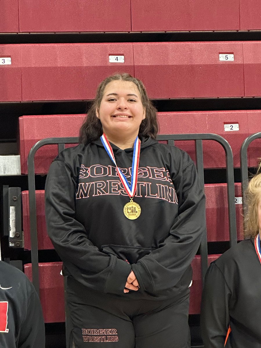 Borgerisd's tweet photo. Join us in wishing Ariana Chavez “Good Luck!”  She is headed to the State Wrestling Tournament in Cypress. 🐾♥️ #BorgerISD #StateBound #GoalAchiever https://t.co/r8z3XzYVd6