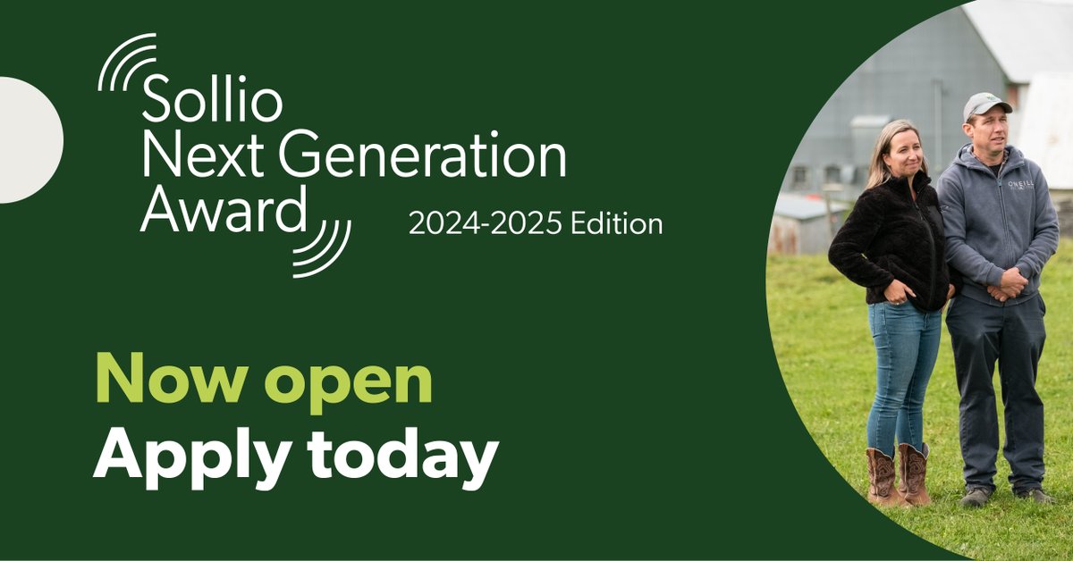 Sollio Agriculture (@sollioagri) on Twitter photo The Sollio Next Generation Award contest is back!
Have you successfully transferred or started a new farm business?
If yes, tell us your story for a chance to win up to $6,000 in credit at your local <a href="/agromartgroup/">The Agromart Group</a> retailer! #SNGA #ontag #cdnag
bit.ly/3P6BsF9 The Sollio Next Generation Award contest is back!
Have you successfully transferred or started a new farm business?
If yes, tell us your story for a chance to win up to $6,000 in credit at your local <a href="/agromartgroup/">The Agromart Group</a> retailer! #SNGA #ontag #cdnag
bit.ly/3P6BsF9