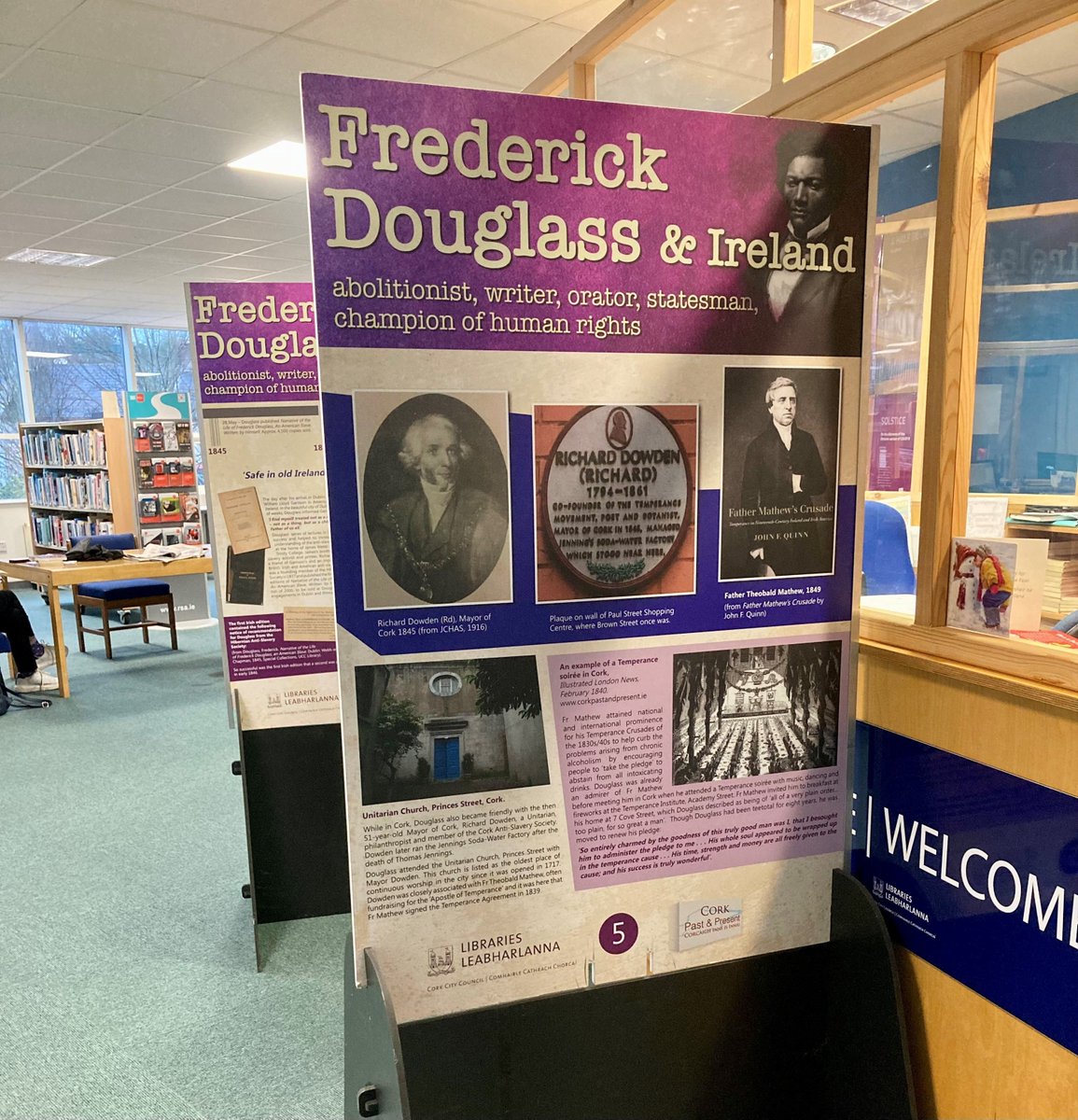 Douglass Day is celebrated on the 14 of February each year. To commemorate this special occasion, Blackpool Library is displaying an exhibition exploring the connection between Frederick Douglass and Ireland. Be sure to check it out on your next visit to Blackpool Library.