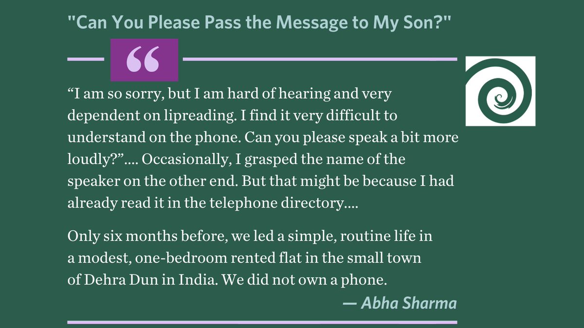 An English-speaking immigrant to the US who is hard of hearing, Abha Sharma describes her experiences negotiating conversations on the telephone—and how she decided to return to her work as a research scientist. Read about it on the @NatRCPD blog: zurl.co/pQve