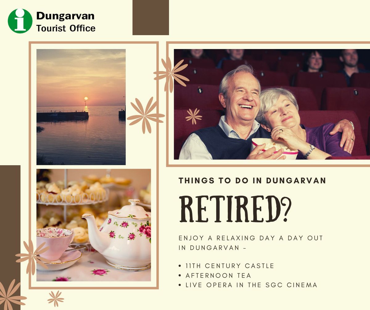 Enjoy a day out in Dungarvan! Indulge in a delicious afternoon tea and explore the stunning Copper Coast. #Dungarvan #Seniors #Theatre #Oprah #AfternoonTea #CopperCoast