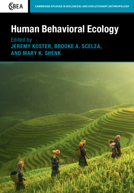 Human Behavioral Ecology by Jeremy Koster, Brooke Scelza and Mary K. Shenk A comprehensive introduction to the latest theory and empirical research in the field of human behavioral ecology. 📚 cup.org/49gs09Y