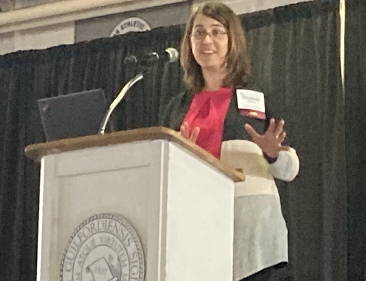 <a href="/eniehaus/">Elizabeth Niehaus</a> closes out a day on pathways to #CivicEngagement at <a href="/nccampusengage/">NC Campus Engagement</a> w/keynote about #FreeSpeech. One takeaway: different contexts have different norms—classroom norms may differ from coffee shop norms! Drawing on her research as a senior fellow at <a href="/ucfreespeech/">UC Center for Free Speech & Civic Engagement</a>.