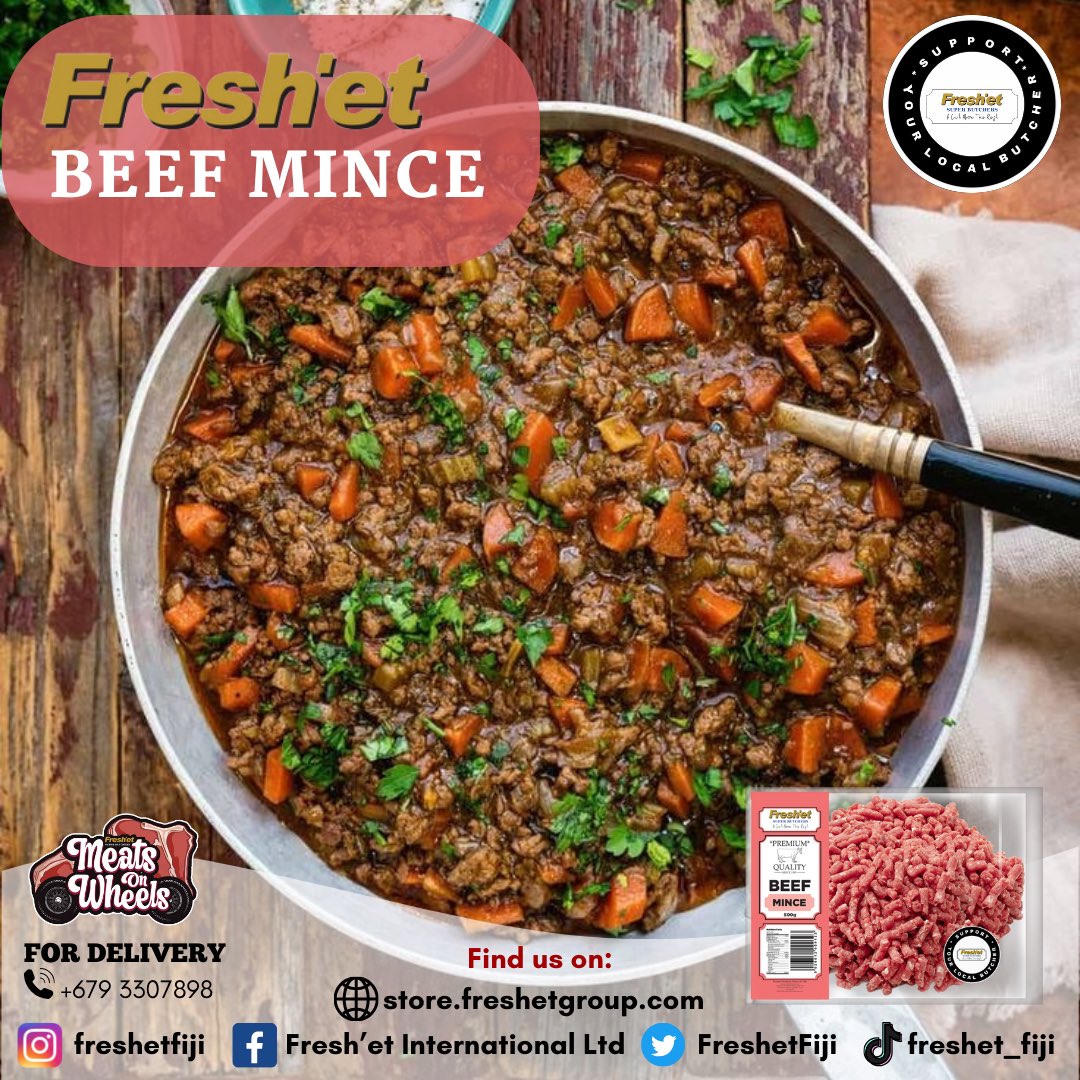 Freshly ground and ready to elevate your culinary creations! Dive into the deliciousness of our premium beef mince.

Order now on store.freshetgroup.com and savor every bite! 🥩🍴

 #freshetfiji #beefmince #acutabovetherest #fijibutchers #fiji