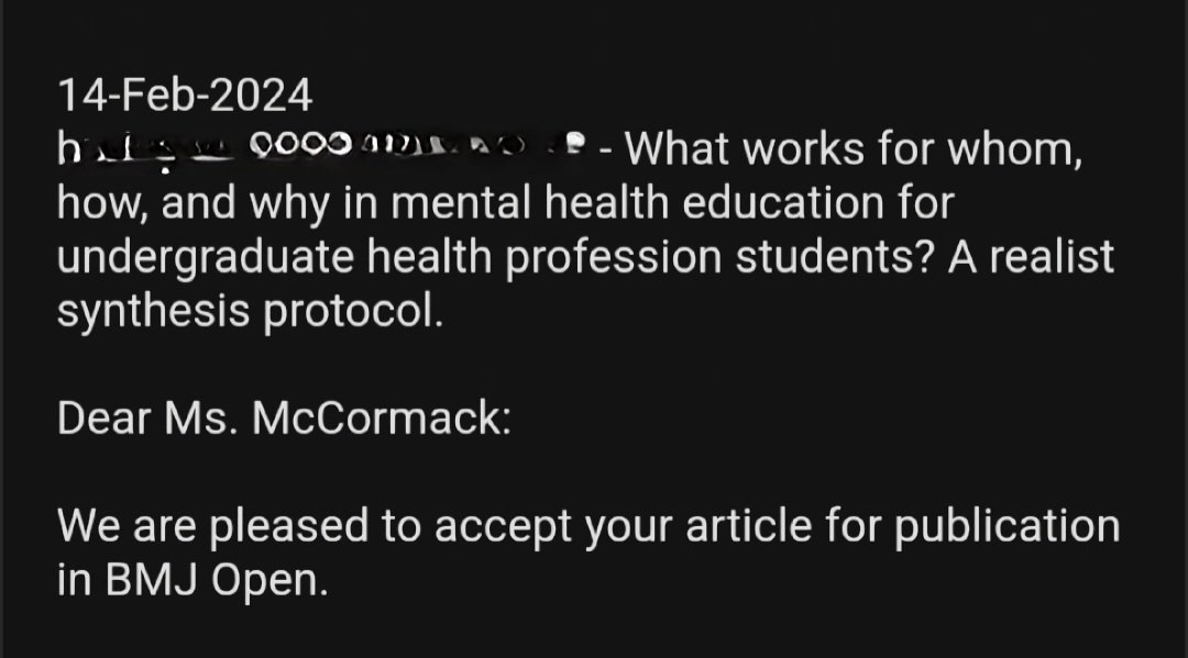 Zoe McCormack (@zoeenya22) on Twitter photo A very welcome valentines day gift for my PhD journey today! Our protocol for our realist review with stakeholder and PPI involvement is accepted for publication 💯 🗨🙌 #RealistReview @StrawbridgeJD <a href="/doloreskeating/">Dolores Keating</a> <a href="/aislingkerr9/">Aisling Kerr</a> A very welcome valentines day gift for my PhD journey today! Our protocol for our realist review with stakeholder and PPI involvement is accepted for publication 💯 🗨🙌 #RealistReview @StrawbridgeJD <a href="/doloreskeating/">Dolores Keating</a> <a href="/aislingkerr9/">Aisling Kerr</a>