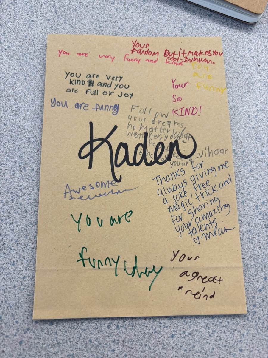 My favourite activity of the year, creating compliment bags. @HeatherHjps @LC3_TDSB @TDSB_MHWB