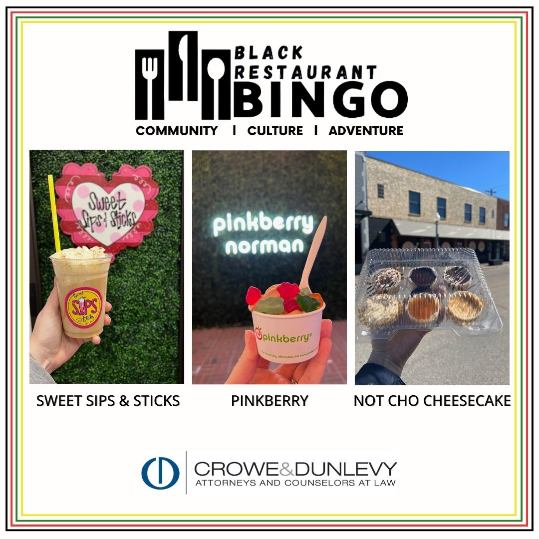 Three more marked off our #OKCBlackRestaurantBingo card this week! If you need a sugar fix this Valentine’s Day, consider Pinkberry - Norman, Sweet Sips &amp; Sticks, or Not Cho Cheesecake. You won’t be disappointed. @biggerthanfood #CroweBHMBingo