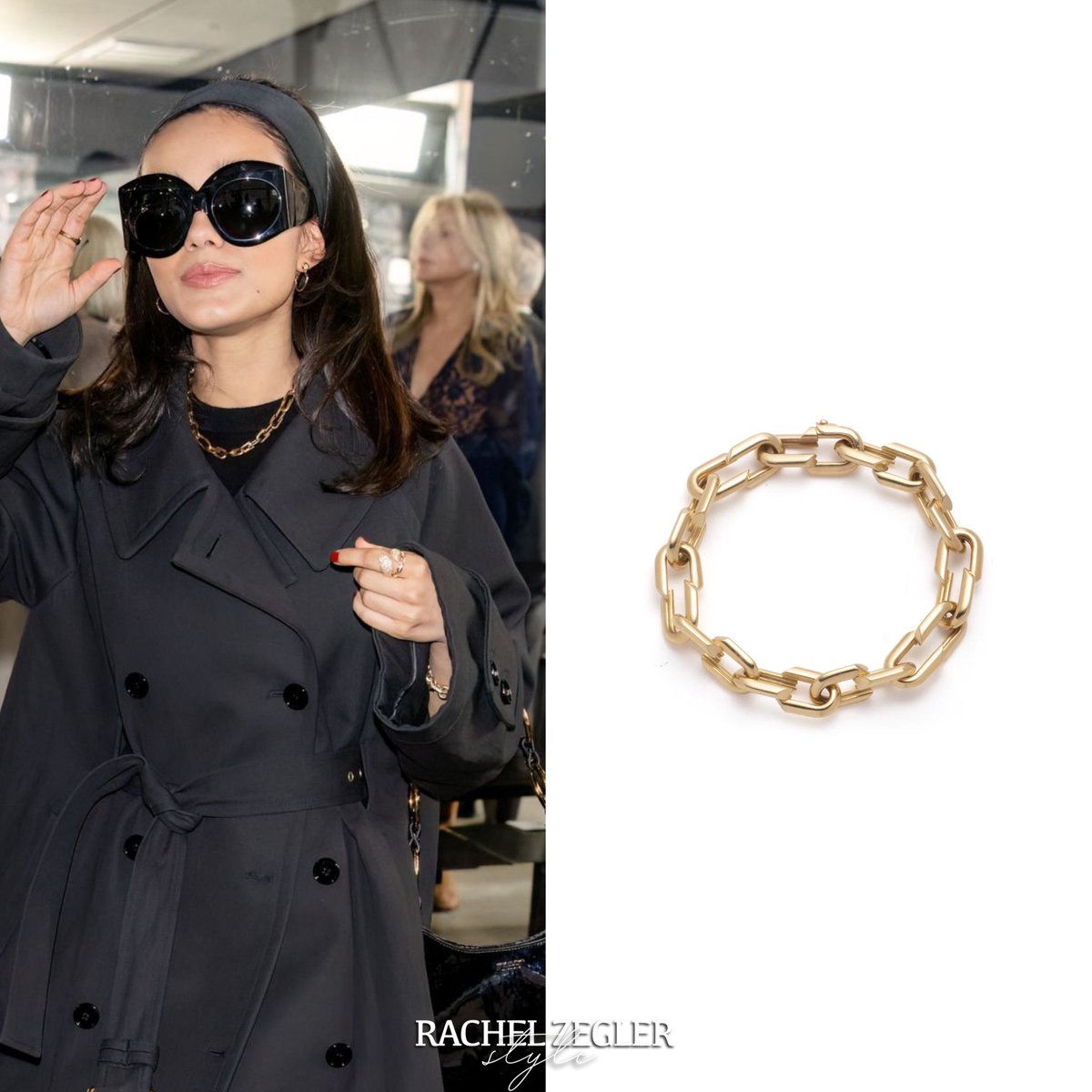 ZeglerStyle's tweet photo. She also wore the #Foundrae ‘Medium Strong Hearts Love Link Chain Necklace’ ($20,500) and the ‘Medium Strong Hearts Love Link Bracelet’ ($8,000).
She wore the #Leletny ‘Annika Headband’ ($98) and a pair of #JimmyChoo ‘Anouk Pumps’ ($625). https://t.co/MJVvHv3NS9