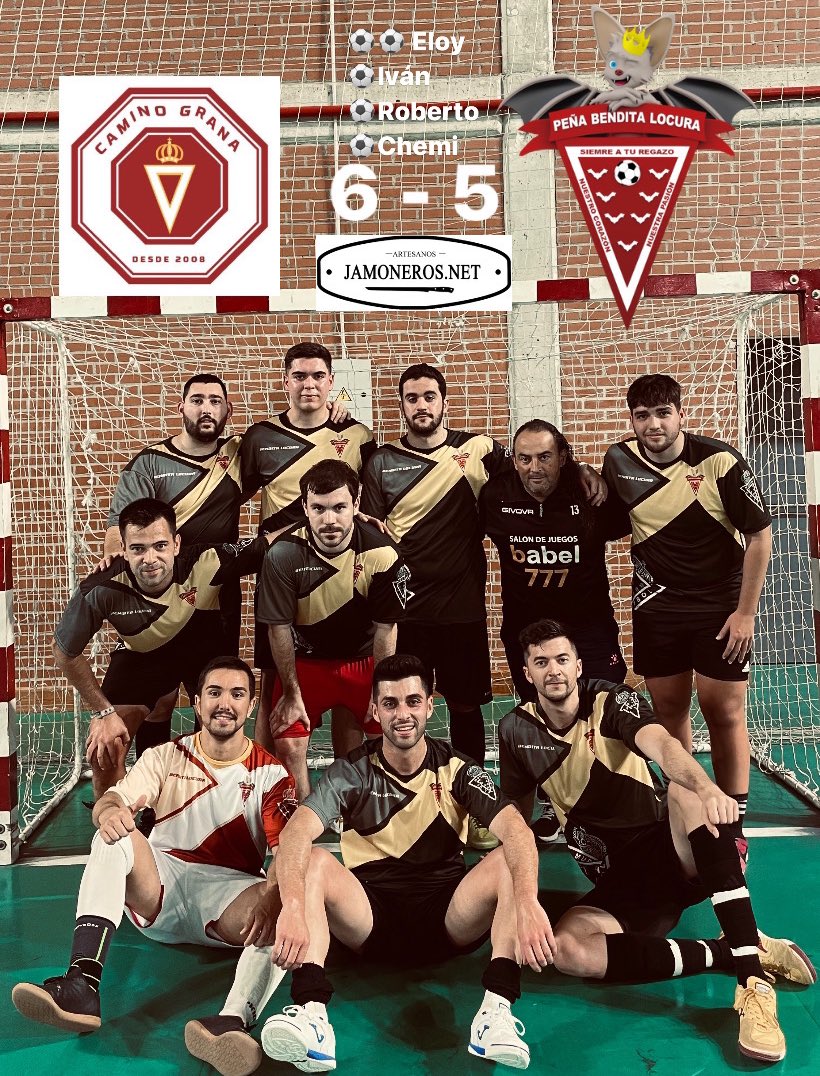 🏁FINAL🏁 ❌Caemos en semis🥲

<a href="/caminograna08/">Camino Grana</a> 6-5 <a href="/P_BenditaLocura/">Peña Bendita Locura</a> 

Partido muy bien trabajado de nuestro equipo ante un rival muy duro y fuerte. Destacar el trabajazo de los nuestros, que han creído hasta el final. A seguir!!❤️🤍
<a href="/comprarjamonero/">Inmaculada Garrido</a> #futsal #fepemur #realmurcia
