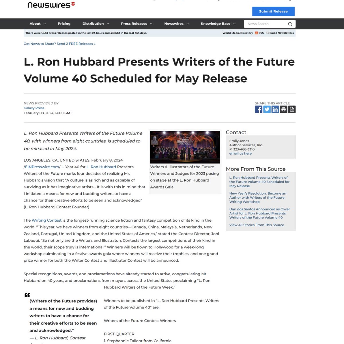 LRonHubbard's tweet photo. #LRonHubbard Presents #WritersoftheFuture Volume 40, featuring winners from eight countries, is scheduled to be released in May 2024. Winners to be published in Volume 40 are listed at https://t.co/9icUzJ82ia
#ContestWriters #IllustratorContest #WritingContest #ArtContest https://t.co/jScVghtHNU