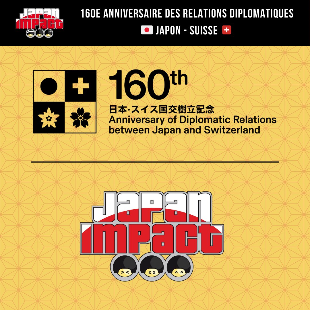 Nous sommes fiers de vous annoncer que Japan Impact est reconnu officiellement comme événement culturel par l'Ambassade du Japon, dans le cadre du 160e anniversaire des relations diplomatiques entre le Japon et la Suisse. Un grand merci à eux pour leur confiance !