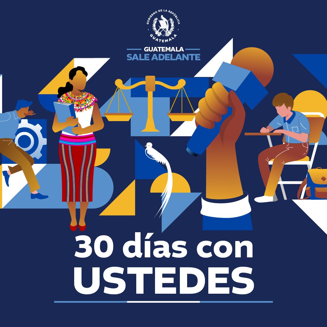 BArevalodeLeon's tweet photo. Hace 30 días, @KarinHerreraVP y yo tomamos posesión con el compromiso firme y claro de mejorar la calidad de vida de todos los guatemaltecos y guatemaltecas.

Les comparto los logros más importantes de estos 30 días con ustedes: https://t.co/Yn2Yhwddlz