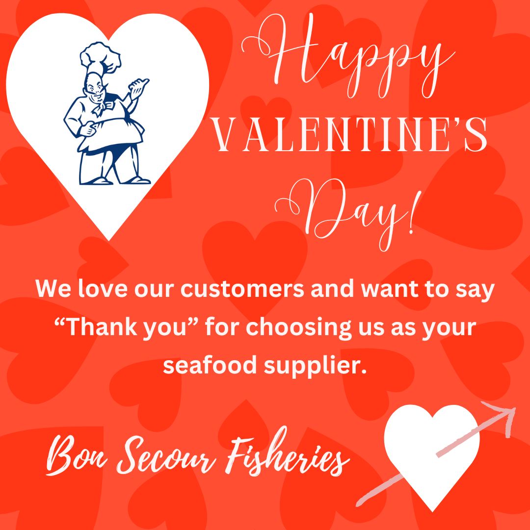 BonSecourFish's tweet photo. Happy Valentine's Day to all of our customers--big and small.  Thank you for your support!

If you are interested in joining our list of wholesale customers, call us at 251.949.7411.

#valentines #happyvalentinesday #seafooddistributor #wholesaleseafoodsupplier https://t.co/1NF9YpFZKq